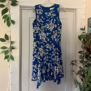 Adrienne Vittadini blue and white floral sleeveless midi dress